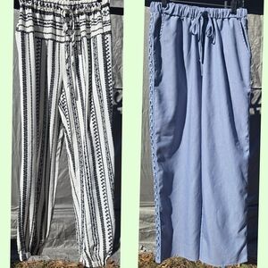 Striped Black and White Women's Pants